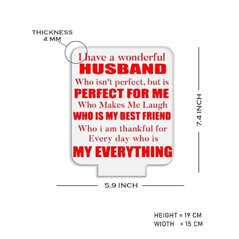 Engraved Night Lamp Gift for Husband   Express Your Feeling for Husband Gift  Birthday Gift for Husband  Multicolored Light